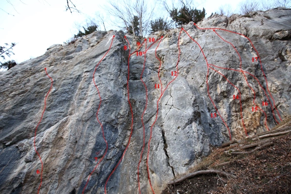 Urbas Rock - sector B, routes: 6 - 17